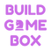 Purple text 'BUILD GAME BOX' on a white background